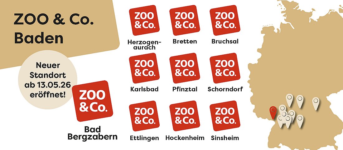 Alle Standorte von ZOO & Co. Baden