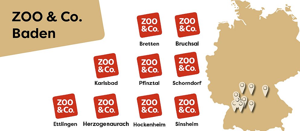Alle Standorte von ZOO & Co. Baden